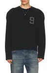 Misbhv 9 Padded Waffle Long Sleeve Tee In Black