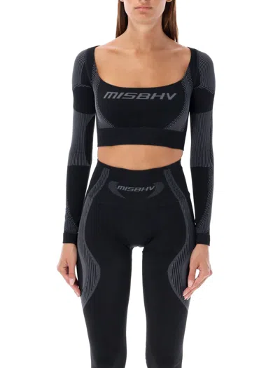 Misbhv Active Crop Top In Muted Black