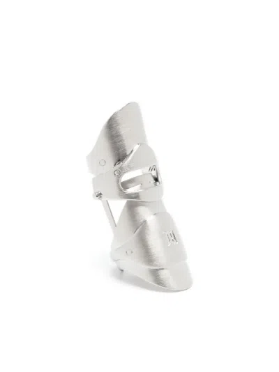 Misbhv Armor Logo-engraved Ring In Silver