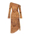 Misbhv Abstract-pattern Print Midi Dress In Brown