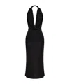 Misbhv Deep Neck Gathering Midnight Dress In Black