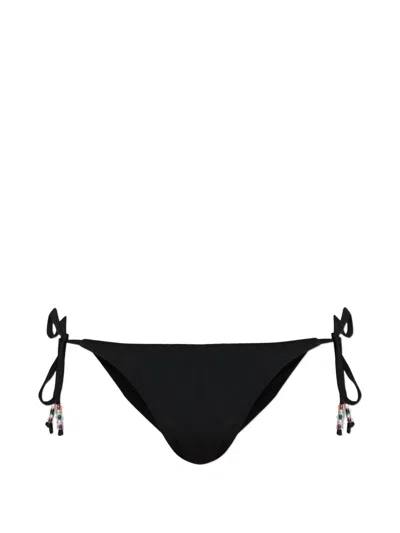 Misbhv Beaded Tie Bikini Bottoms In Black