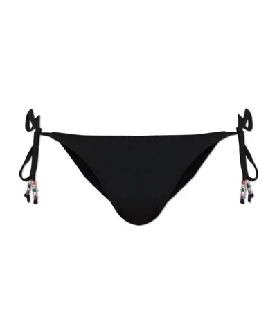 Misbhv Beaded Tie Bikini Bottoms In Black