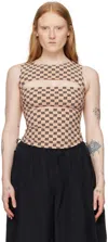 Misbhv Monogram-pattern Tank Top In Beige/black