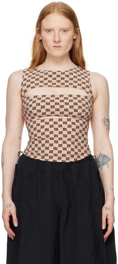 Misbhv Beige Elena Tank Top In Beige/black