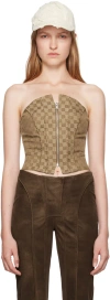 MISBHV BEIGE JACQUARD MONOGRAM TOP