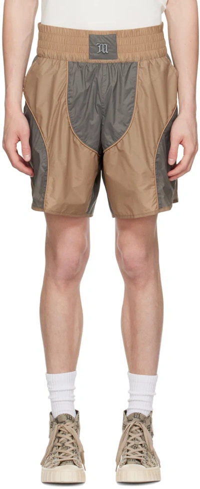 Misbhv Beige Jordan Barrett Edition Boxing Shorts In Grey