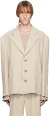 Misbhv Beige Jordan Barrett Edition Deconstructed Blazer In Beige