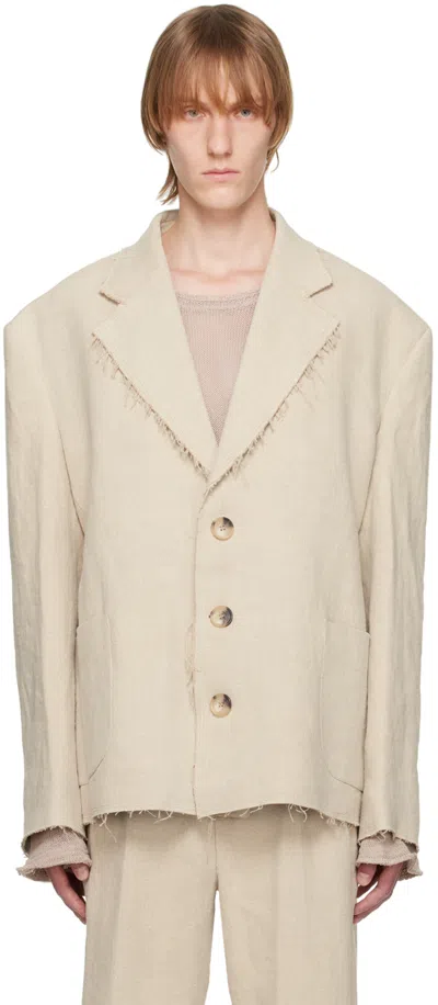 Misbhv Beige Jordan Barrett Edition Deconstructed Blazer