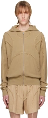 Misbhv Beige Jordan Barrett Edition Zipped Hoodie In Beige