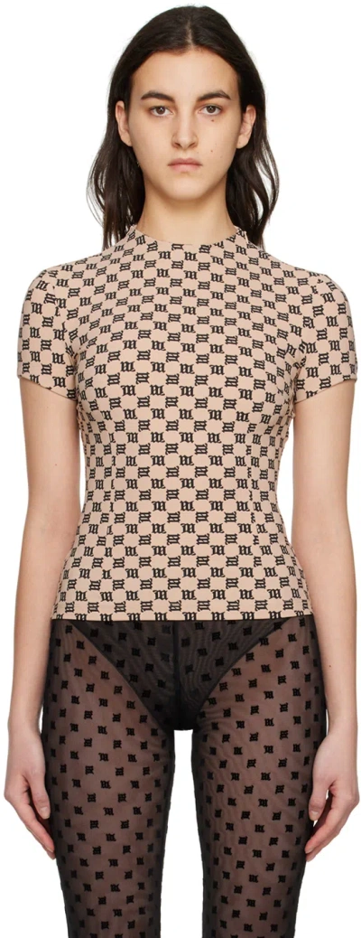 MISBHV BEIGE MONOGRAM T-SHIRT