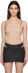 Misbhv Beige Monogram Tank Top In Sesame