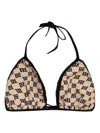 Misbhv Beige Triangle Bikini Top With Logo In Beige