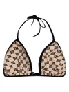 Misbhv Beige Triangle Bikini Top With Logo In Beige