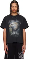 Misbhv Distressed Graphic Print Studded T-shirt In Washed Black
