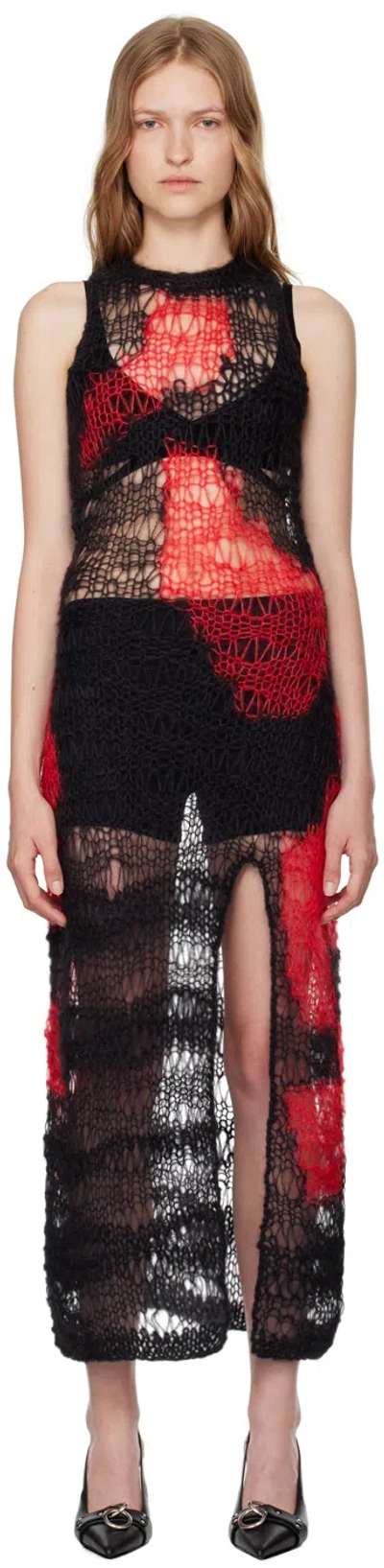 MISBHV BLACK & RED ANTWERP MIDI DRESS