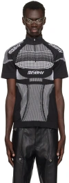 Misbhv Zip-up Performance T-shirt In Black/white