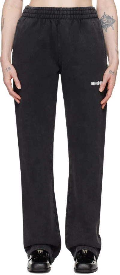 Misbhv Black Community Sweatpants In Washed Black