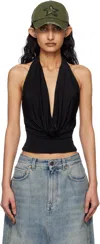 Misbhv Black Cowl Neck Tank Top In Black