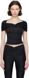 Misbhv Draped Elastic T-shirt In Black