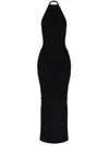 Misbhv Mesh Halter Neck Backless Maxi Dress In Black