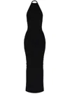 Misbhv Mesh Halter Neck Backless Maxi Dress In Black