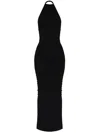 Misbhv Mesh Halter Neck Backless Maxi Dress In Black