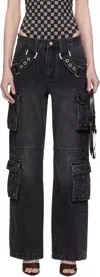 Misbhv Black Harness Strap Jeans In Black