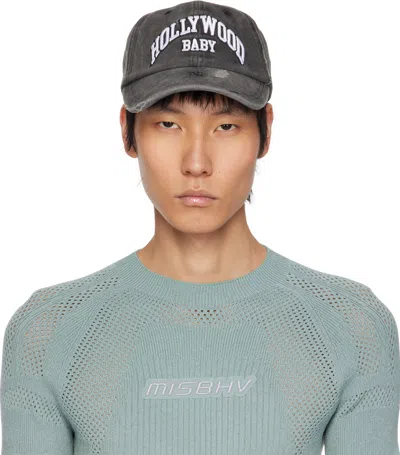 Misbhv Black 'hollywood Baby' Cap In Washed Black