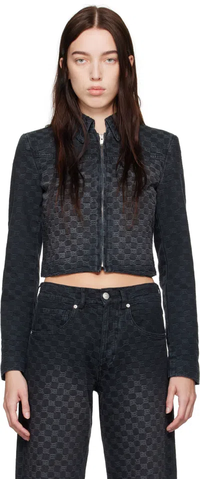 Misbhv Black Jacquard Monogram Denim Jacket