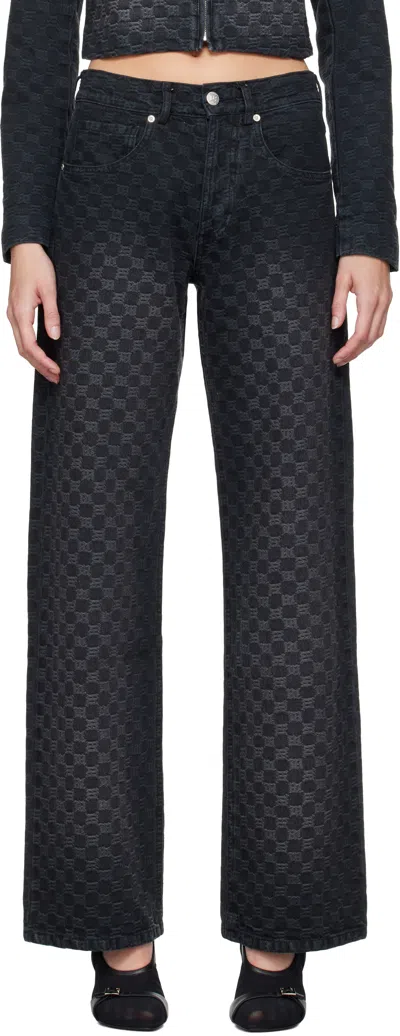 MISBHV BLACK JACQUARD MONOGRAM JEANS