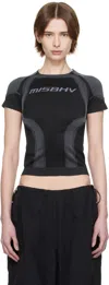 Misbhv Black Jacquard Sport T-shirt In Muted Black