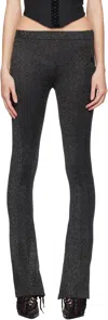 Misbhv Black Knitted Flared Trousers In Silver Black