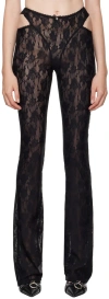 Misbhv Black Lace Cut Out Trousers In Black