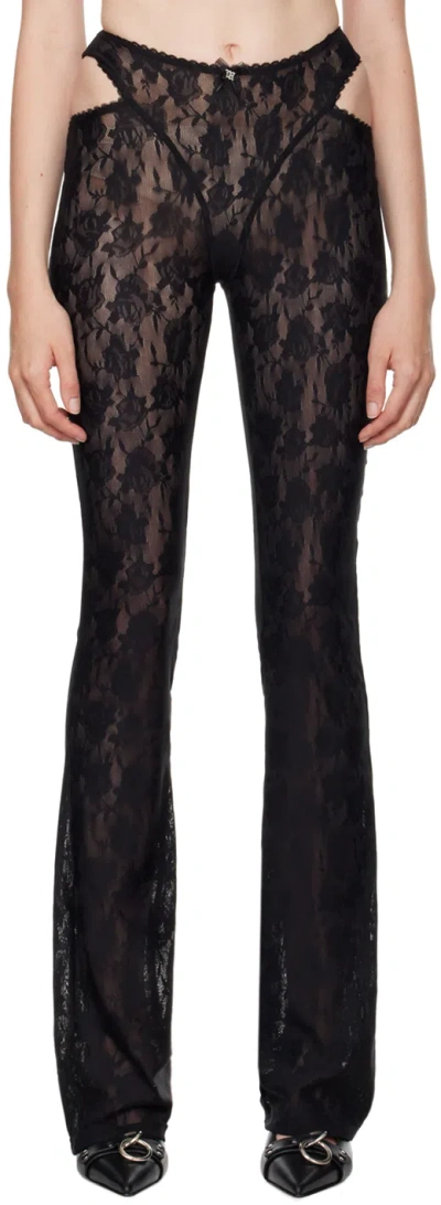Misbhv Black Lace Cut Out Trousers