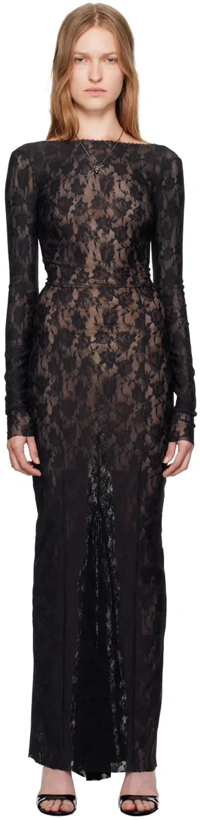 Misbhv Black Lace Maxi Dress