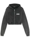 Misbhv Cropped Logo Print Hoodie In Black