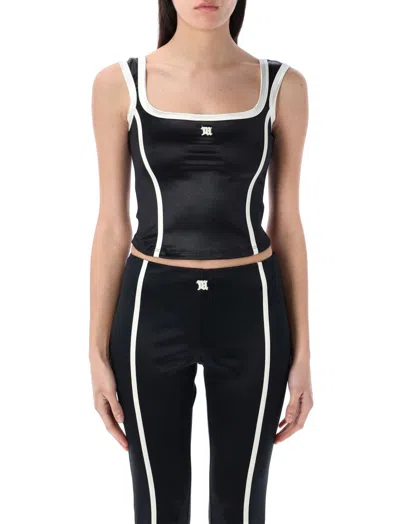 Misbhv Black Logo Satin Tank Top
