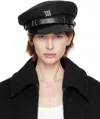 Misbhv Black Monogram Gavroche Cap In Black