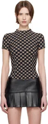 Misbhv Lara Monogram-print T-shirt In Black/beige