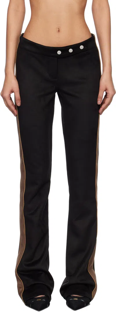 MISBHV BLACK MOTO FAUX-SUEDE TROUSERS