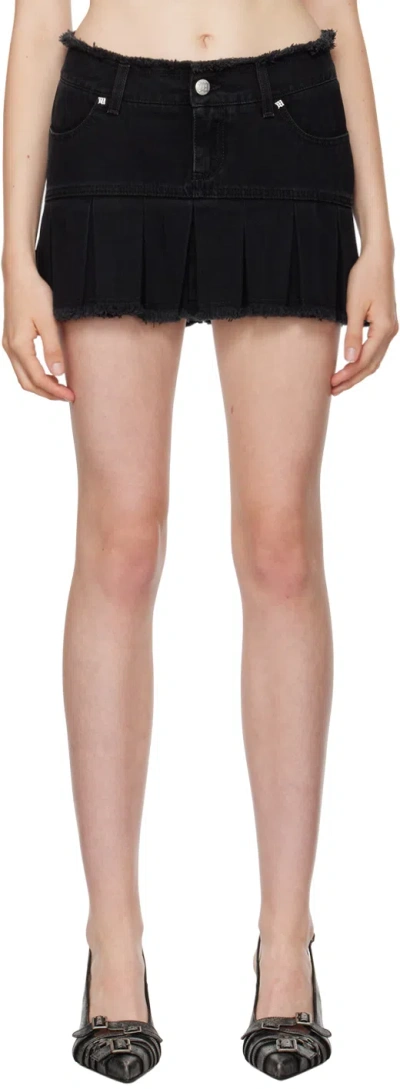 Misbhv Black Monogram Denim Mini Skirt