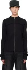 Misbhv Black Rib Zipped Longsleeve Jacket In Black