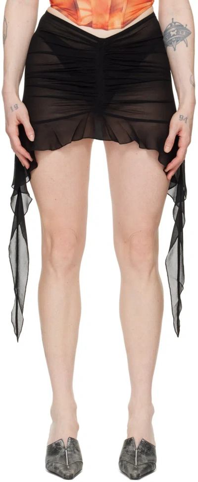 Misbhv Ruffled Chiffon Mini Skirt In Black