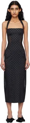 Misbhv Black Shape Up Midi Dress In Black