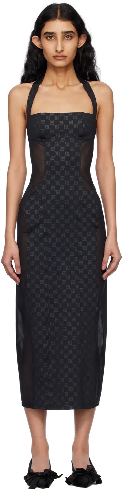 Misbhv Black Shape Up Midi Dress