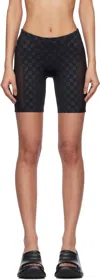 Misbhv Black Monogram Biker Shorts In Black