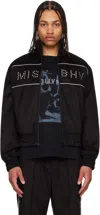 Misbhv Black Star Faux Suede Track Jacket In Black