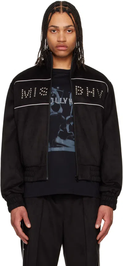Misbhv Black Star Faux Suede Track Jacket