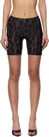 Misbhv Black Monogram Biker Shorts In Black